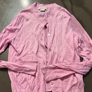 Orvis Light Pink Button-Up Cardigan
